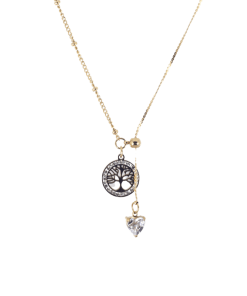 Dunipa Stainless Steel Necklace Life Tree - Gold Color