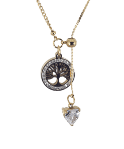 Alternative view of Dunipa Stainless Steel Necklace Life Tree - Gold Color