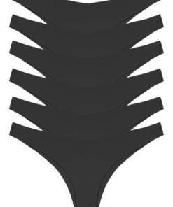 Cottonhill Classic Basic Laser Cut Brazilian Women 6 Pieces Panties – Black