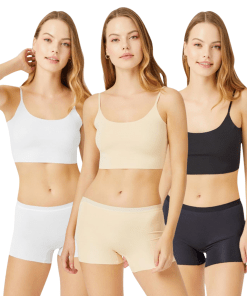 Cottonhill Laser Cut Women Boxer Shorts 3 Pieces Set - Mixed