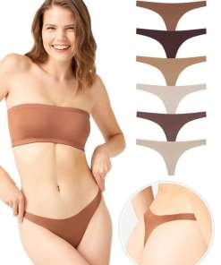 Alternative view of Cottonhill Basic Laser Cut Tanga Women 6 Pieces – Brown