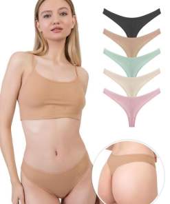 Alternative view of Cottonhill Line Design Camisole Women 5 Pieces Cotton Tanga – Mixed