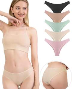 Alternative view of Cottonhill Line Design Camisole Women 5 Pieces Cotton Brazilian Panties – Mixed