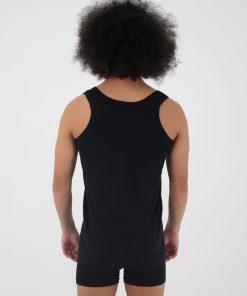Alternative view of Cennetoglu Combed Cotton Economic Singlet 5 Pack - Black