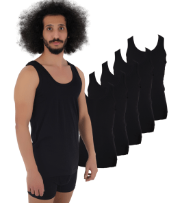 Cennetoglu Combed Cotton Economic Singlet 5 Pack - Black