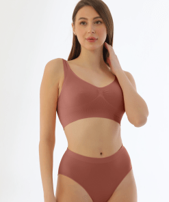 Alternative view of M,I Soft Seamless High Waist Panties in Brown / Code 3002