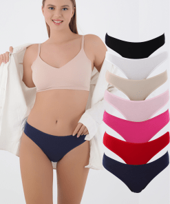 CNT Soft Textured Elastic Cotton Panties 7 Pack - Mixed