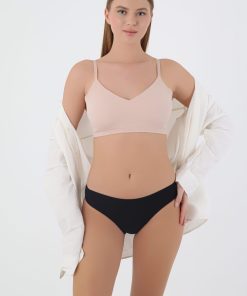 Alternative view of CNT Soft Textured Elastic Cotton Panties 6 Pack - Black, Nude, White