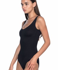 Alternative view of M,I Tank Top Bodysuit in Black / Code 1924