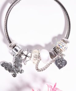 Alternative view of 2-Piece Adjustable Charm Bangle Bracelet Set