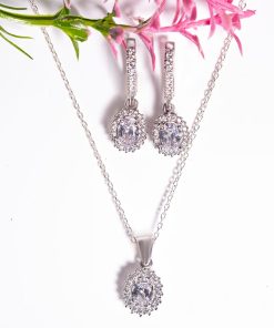 Aurora Set – 925 Sterling Silver Handmade Jewelry (Clear Zircon)