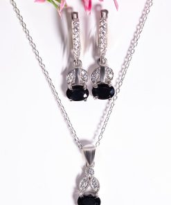 Ivy Set – 925 Sterling Silver Handmade Jewelry (Black Zircon)