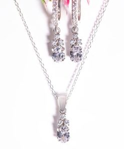 Elara Set – 925 Sterling Silver Handmade Jewelry (Clear Zircon)