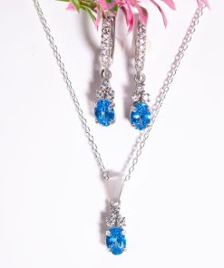 Elara Set – 925 Sterling Silver Handmade Jewelry (Blue Zircon)