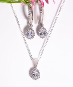 Selene Set – 925 Sterling Silver Handmade Jewelry (Clear Zircon)