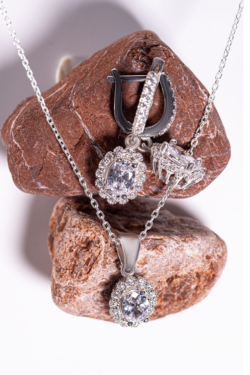 Victoria Set – 925 Sterling Silver Handmade Jewelry (Clear Zircon) - Image 4