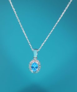 Alternative view of Victoria Set – 925 Sterling Silver Handmade Jewelry (Blue Zircon)