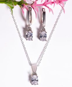Luna Set – 925 Sterling Silver Handmade Jewelry (Clear Zircon)