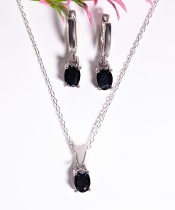 Luna Set – 925 Sterling Silver Handmade Jewelry (Black Zircon)