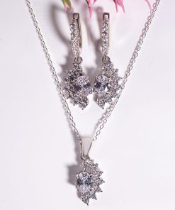 Stella Set – 925 Sterling Silver Handmade Jewelry (Clear Zircon)