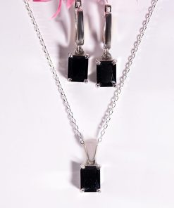 Regina Set – 925 Sterling Silver Handmade Jewelry (Black Zircon)