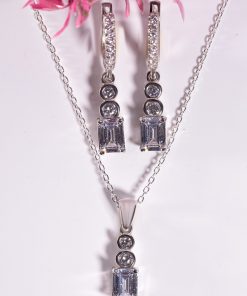 Linea Set – 925 Sterling Silver Handmade Jewelry (Clear Zircon)