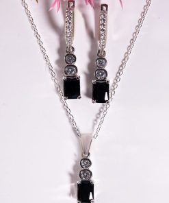 Linea Set – 925 Sterling Silver Handmade Jewelry (Black Zircon)