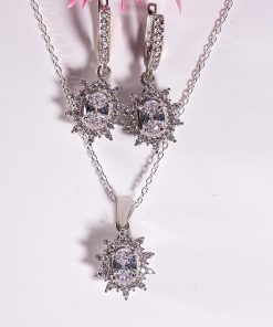 Solara Set – 925 Sterling Silver Handmade Jewelry (Clear Zircon)