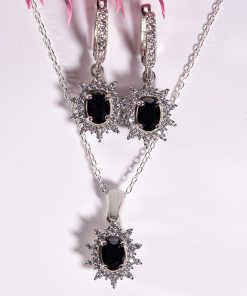 Solara Set – 925 Sterling Silver Handmade Jewelry (Black Zircon)