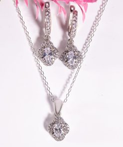 Amara Set – 925 Sterling Silver Handmade Jewelry (Clear Zircon)