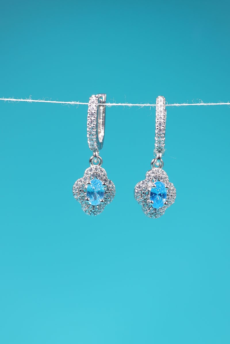 Amara Set – 925 Sterling Silver Handmade Jewelry (Blue Zircon) - Image 3