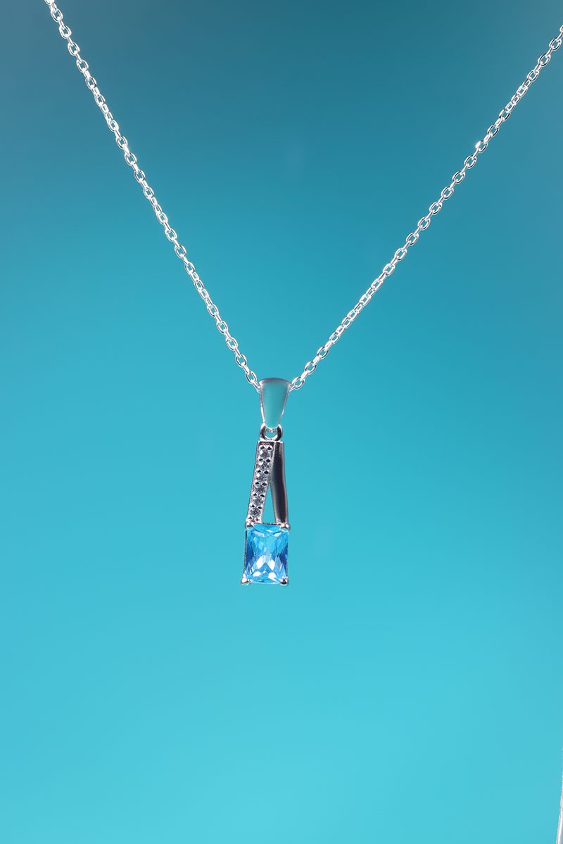 Celestia Set – 925 Sterling Silver Handmade Jewelry (Blue Zircon) - Image 2