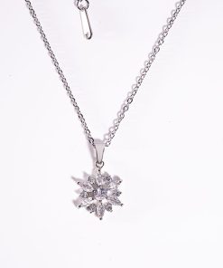 Alternative view of 2 Pieces Necklace Set with Snowflake and Circle Design