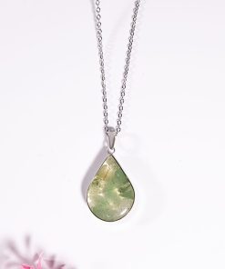 Alternative view of Teardrop Pendant 2 Necklace Set – Green & Blue Natural Stone