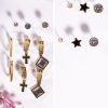 2 Packs – 18 Pieces Stylish Earrings Set (Studs & Hoops, Stainless Steel, Gold Tone)